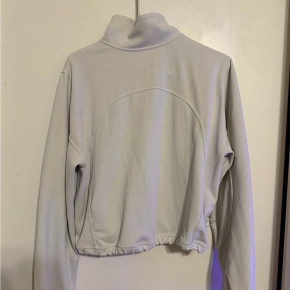 Lululemon - Brushed Softstreme Ribbed Bone Half Zip -Size 8 - Picture 3 of 4